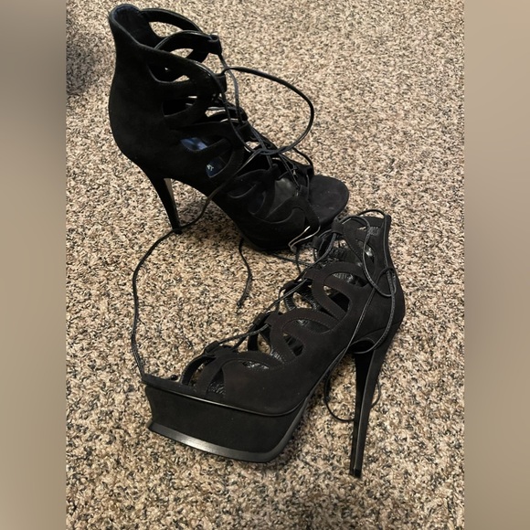 Saint Laurent Lace-up Platform High Heels 39 - Picture 4 of 10